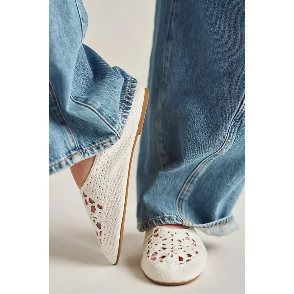 Coconuts by Matisse White Crochet Flats 10
